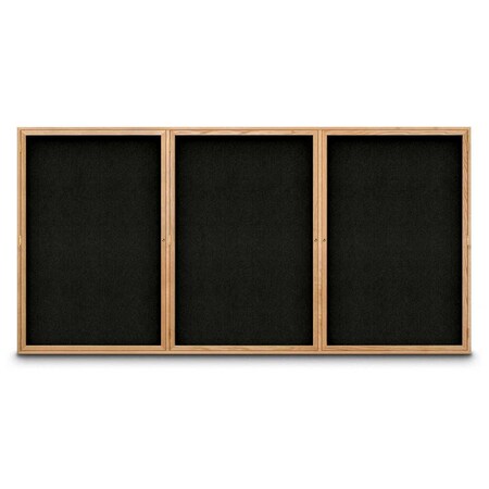 United Visual Products Sliding Door Indoor Enclosed Corkboard, 7 UV9028ACSH-BRONZE-AMETHY